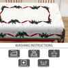 Christmas Tree Holly Printed Tablecloth for Table Decor Winter Xmas Holiday Kitchen Dining Table Cloth Christmas Decorations