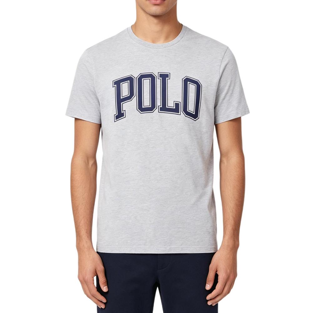 Polo Ralph Lauren Logo Imprimé Lettres Col Rond Manches Courtes T-Shirt Homme Tops Gris 710858957-003