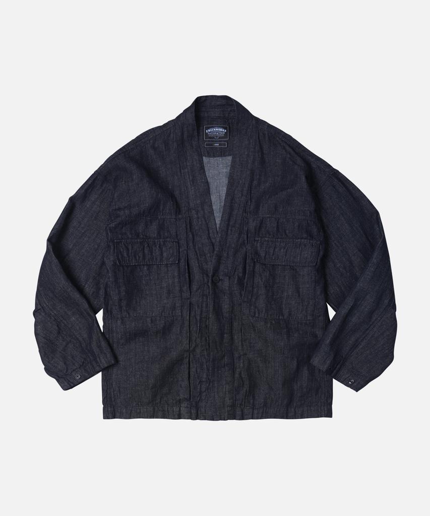 Frizmworks Linen Denim Trucker Durumagi _ Indigo