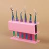 Portable 6-hole Tweezers Display Stand Eyelash Extension Acrylic Tweezers Stand Display Box Storage Box Storage Stand