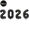 40Inch Big Foil Birthday Balloons Helium Number Balloon 2026Happy New Year Wedding Party Decorations Shower Large Figures Globos