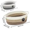 Pet Toy Storage Basket with Handle. Handmade Weaving with Dog Paw Prints. Can Also Store Children's Toys and Miscellaneous Items