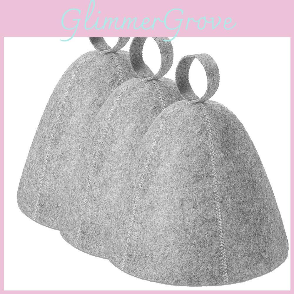 Adults And Kid Grey Felt Sauna Hat Absorbent Dry Hair Cap For Spa And Bath Use