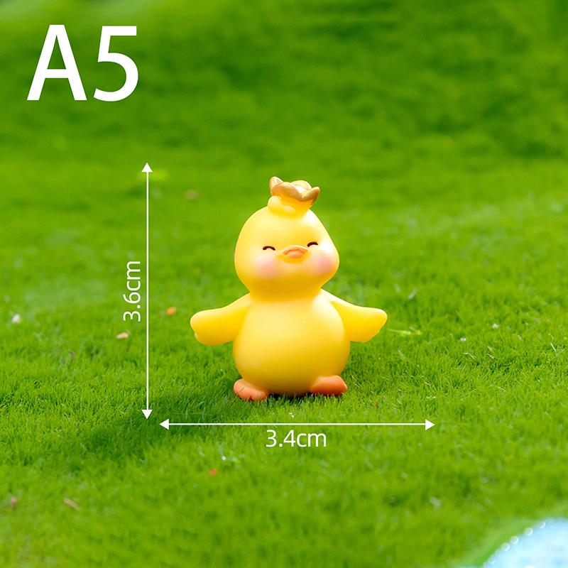 Figurines Miniatures Cute White Yellow Duck Animal Micro Landscape Ornaments For Home Decorations Room Decor Accessories