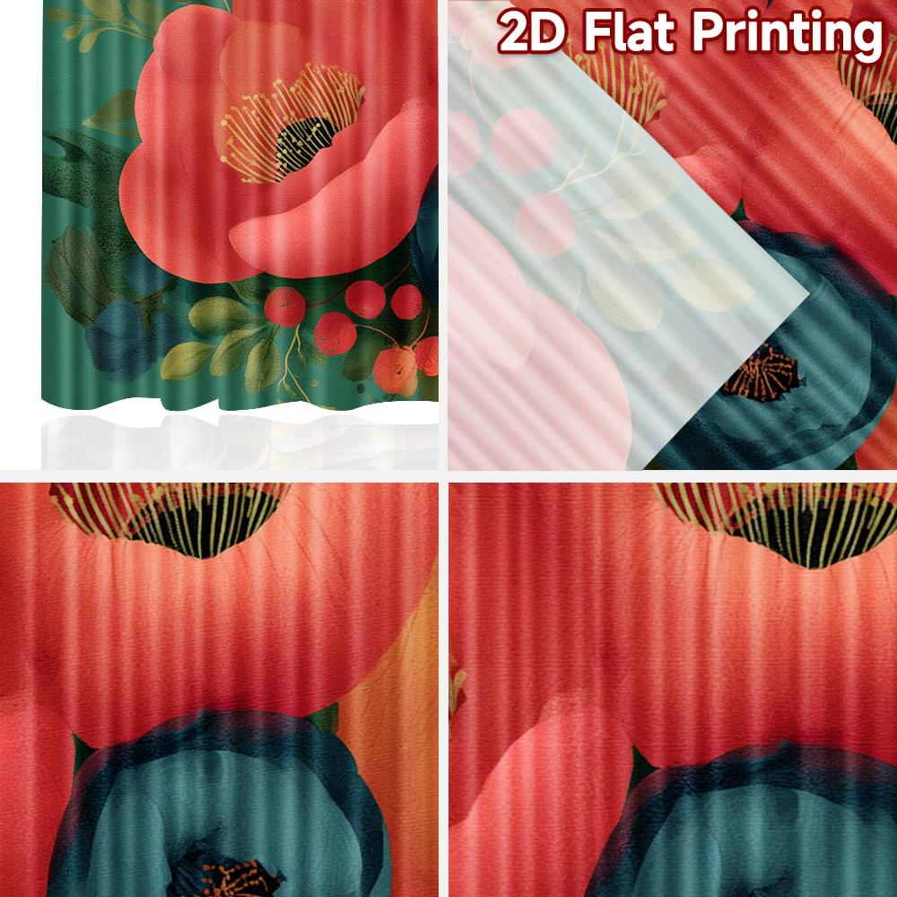 2D FLAT PRINTING 2pcs Curtains (Without Rod) Floral Spring Garden Design (4) Saint Patrick Is Day Festival Creative Curtains