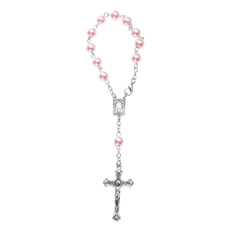 8mm Pearl Finger Rosaries Baptism Rosary Beads Finger Baptism Rosaries First Communion Favor Christening Party Gift