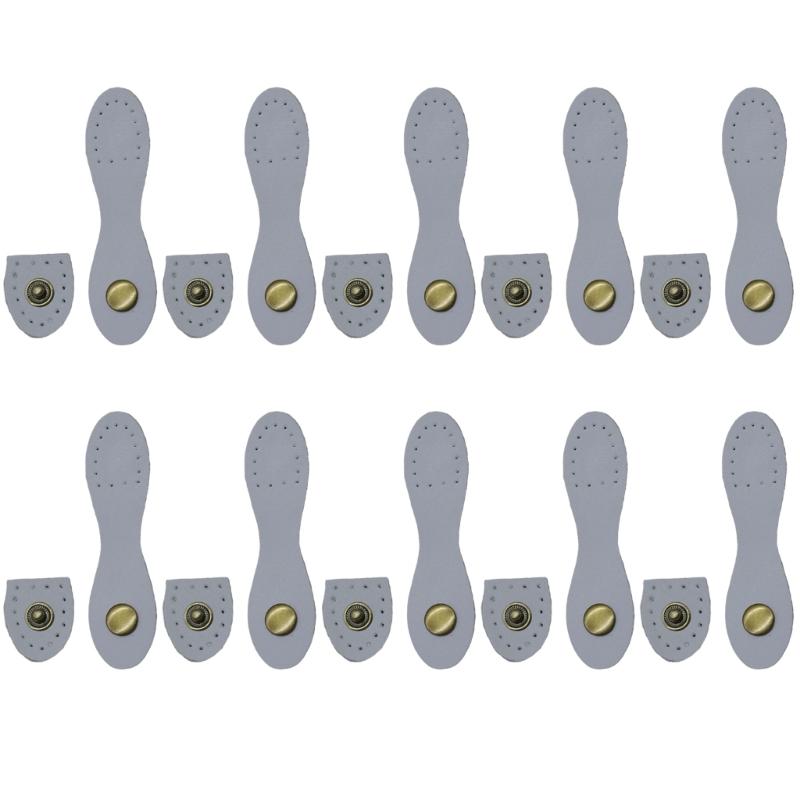10 Pcs Sew On Leather Snap Buckles Practical Snap Button Closure Leather Purse Closure Fasteners with Sewing Holes