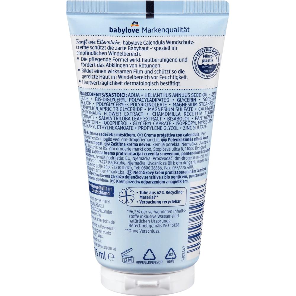Dm Babylove Babylove Protection Cream Sensitive Calendula 75Ml