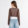 Ledin Sweet Style Hollow-Out Cropped Knit Cardigan