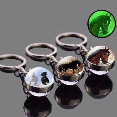 Glow In The Dark Horse Pendant Glowing Horse Stuff Luminous Horses Glass Ball Pendant Crazy Horse Lovers Gifts