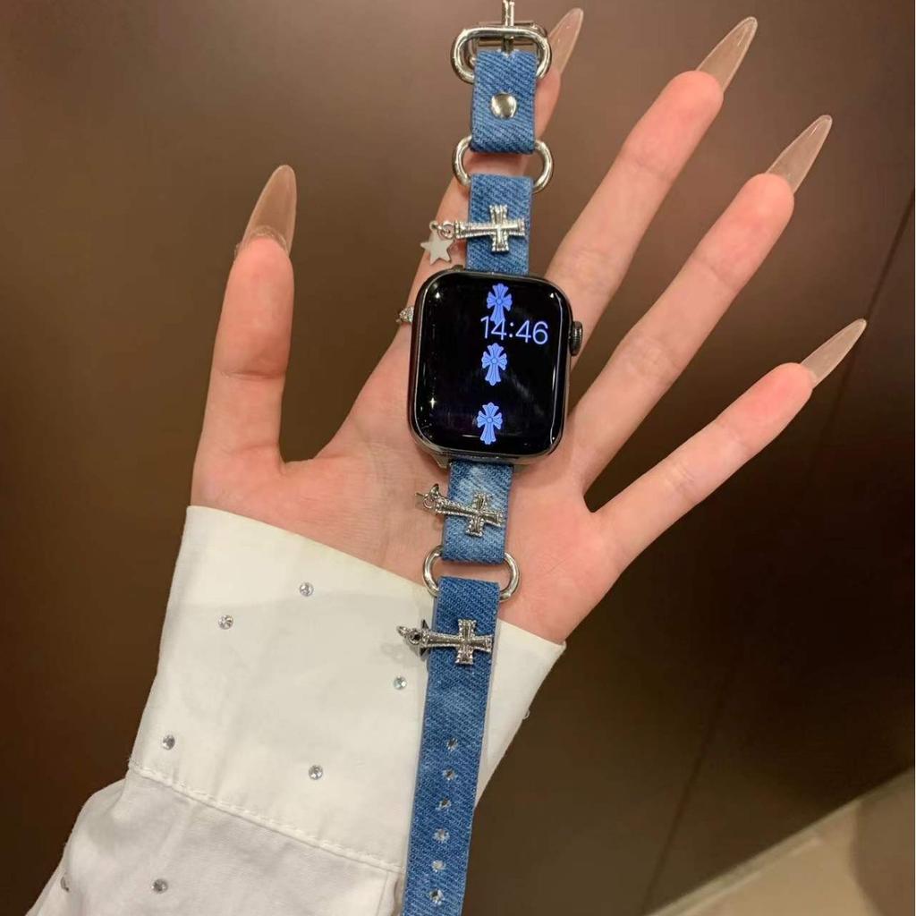 Applewatch10 new gradual change denim star strap for apple watch iwatch987se6 strap