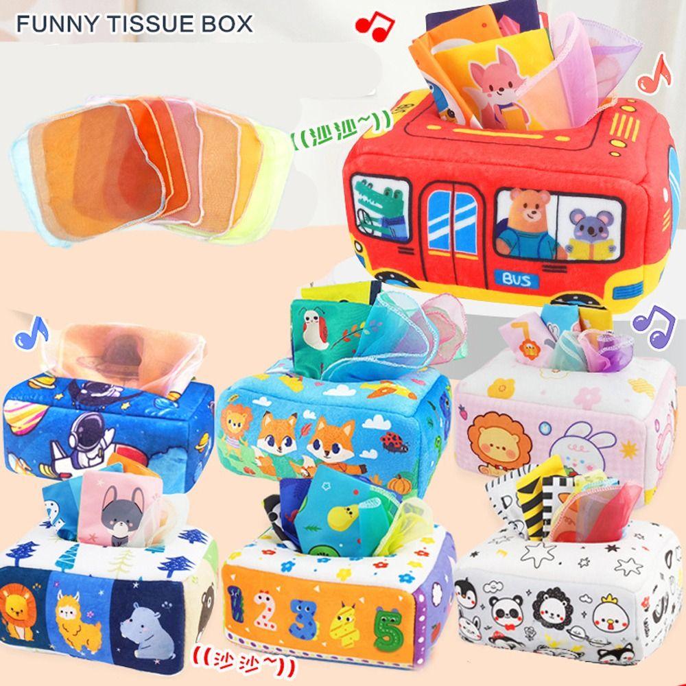 

Outer Space Kids Magic Tissue Box Baby Sensory Toy Montessori Finger Exercise Pull Along Tissue Box D