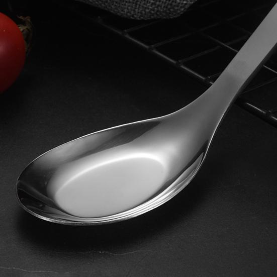 Stainless Steel Soup Spoon with Deep Head Mirror Polished Dessert Eating Spoon Heavy-Duty Tableware for Home Restaurant