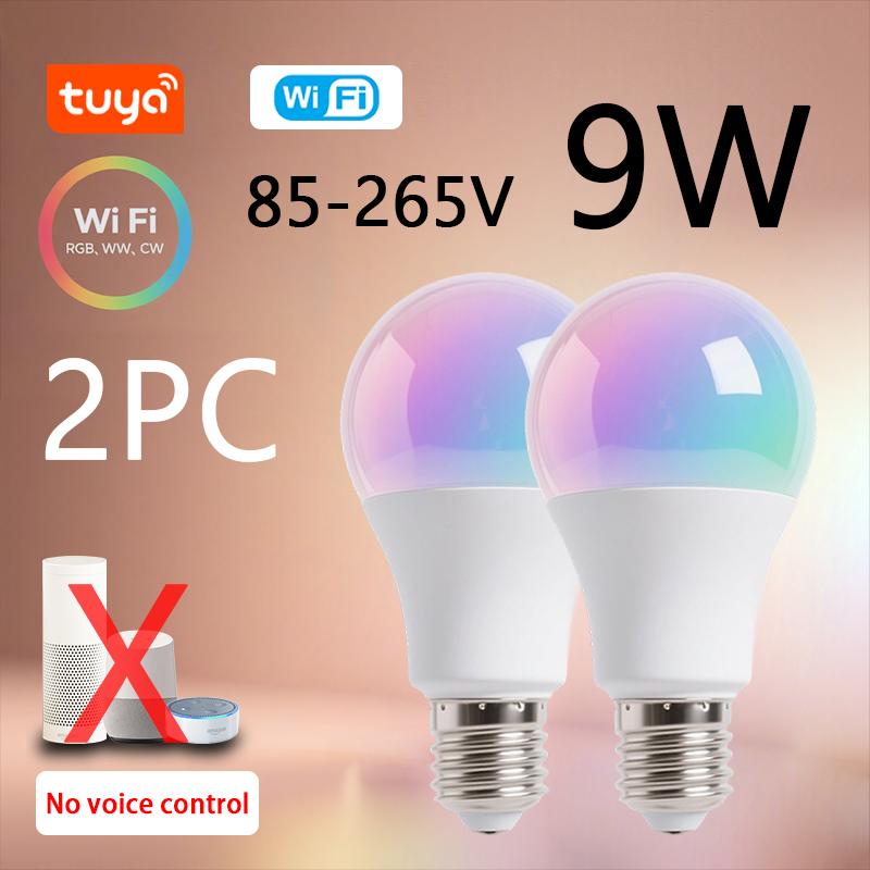 Tuya WiFi Smart LED Bulb E27 Base RGBCW 85-265V Voltage Music Sync Bedroom Table Lamp Ambient Light