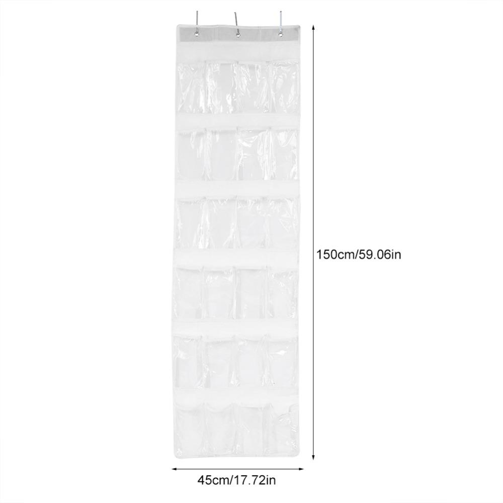 White Transparent Shoes Bags Non Woven Organizer Rack Hanging Storage Bags  Home Use