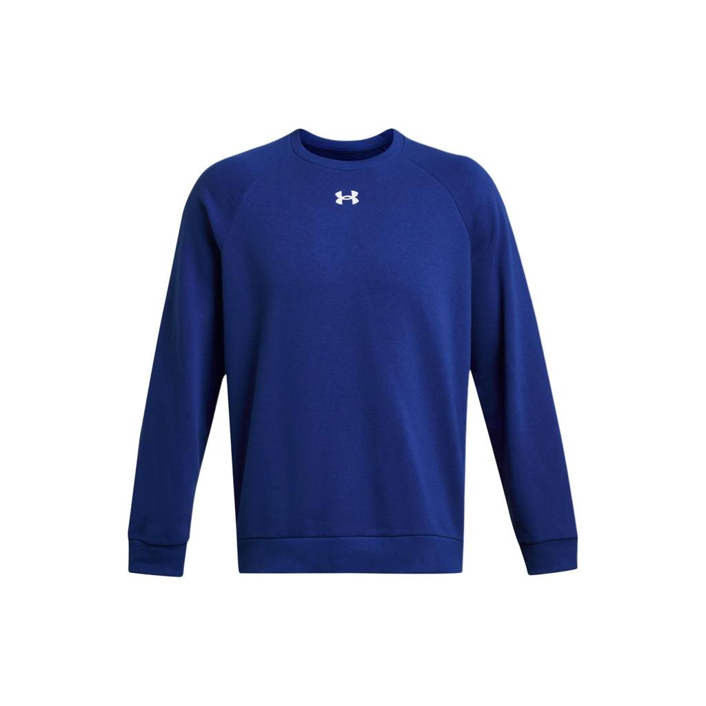 Under Armour UA Rival Logo Printed Fleece Crew Neck Long Sleeve Sweatshirt Men Sweatshirt Blue 1379755-400