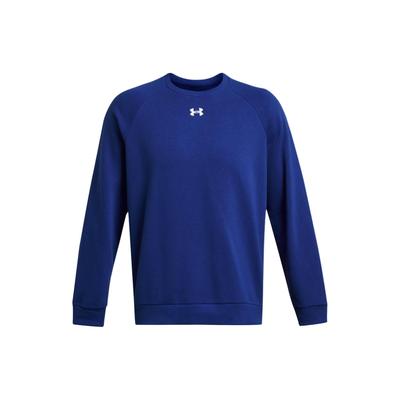 UA Rival Logo Printed Fleece Crew Neck Long Sleeve Sweatshirt Men Sweatshirt Blue 1379755-400