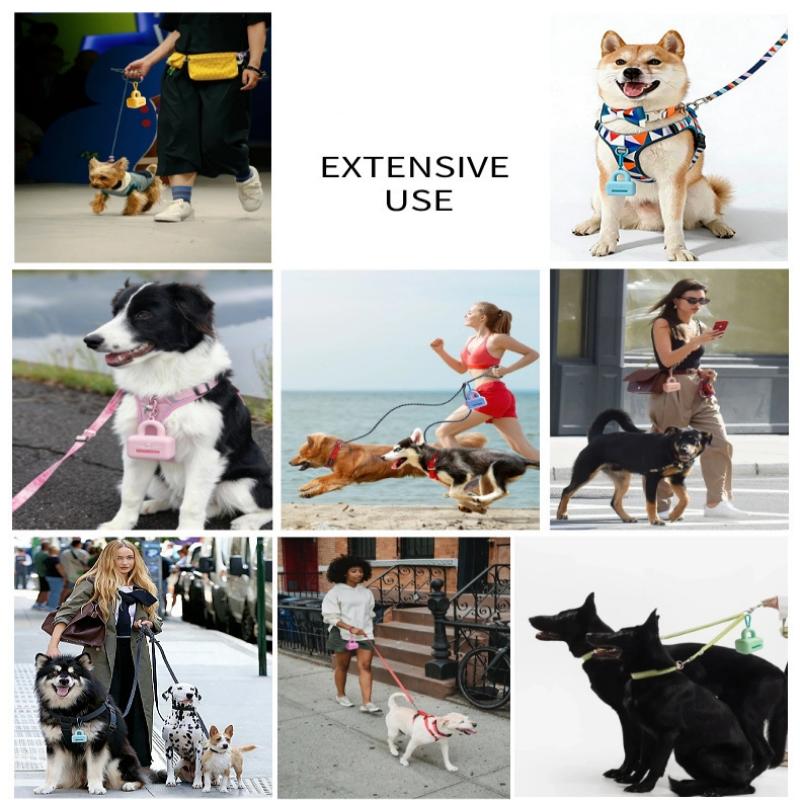 Pet Poop Bag Dispenser Portable Silicone Dog Waste Bag Holder With Carabiner Travel Walks Outdoor Clean Portable Tools Supplies