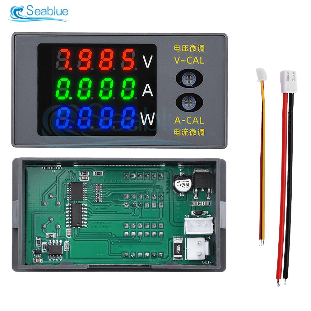 Adjustable LED Digital Display DC Voltage Ammeter Power Meter 0-100V 10A 1000W Multi-function Voltage Current Tester