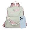 Elegant Embroidered Plum Blossom Backpack Lightweight Spacious Nylon Multi-Functional for Women Casual Outings Crossbody Bag