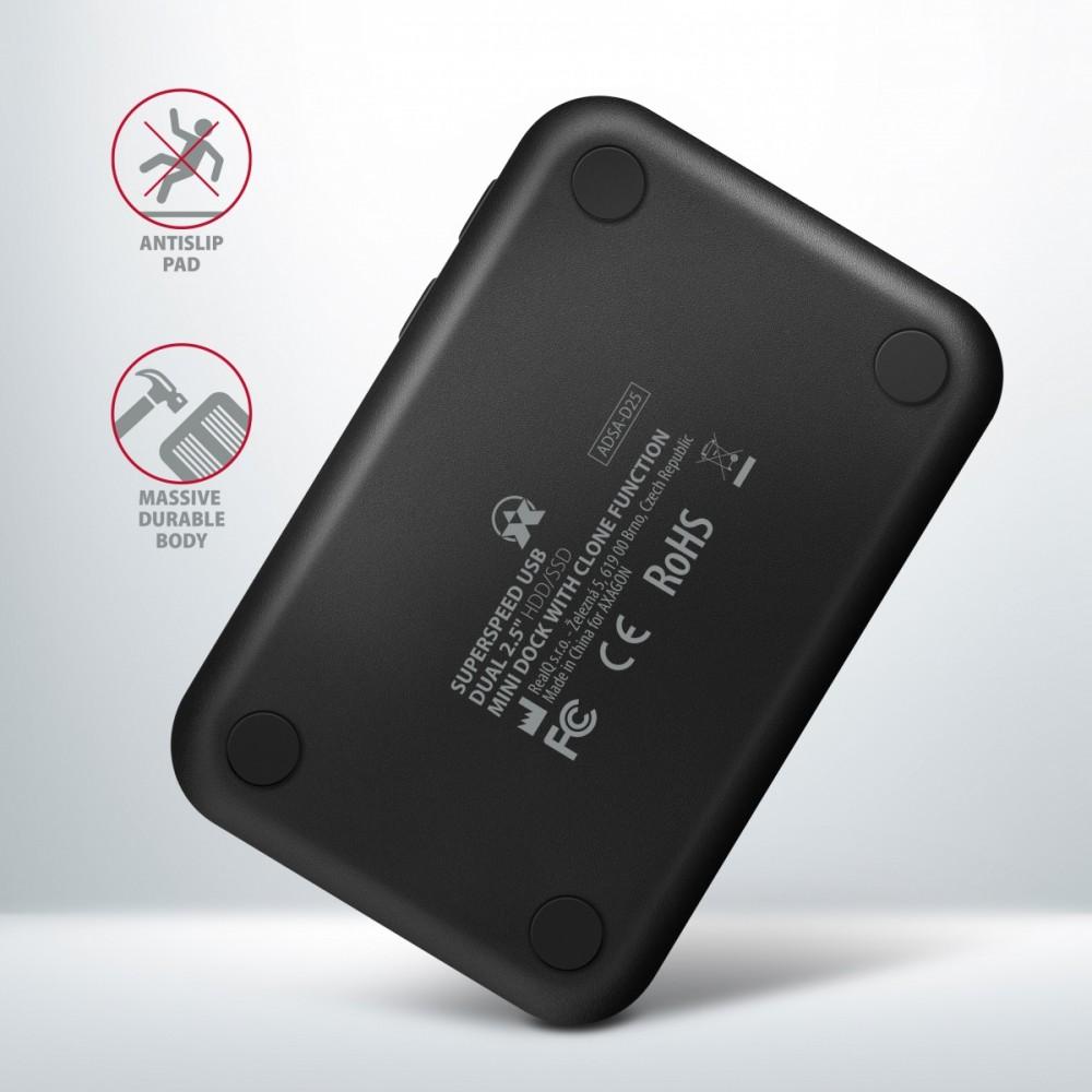 AXAGON ADSA-D25, USB 3. 2. Nesil 1 2xSata 6G 2.5in