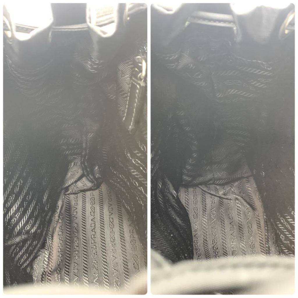 PRADA Tessuto Nylon Rucksuck Backpack Daypack Leather Black Women's Triangle Logo Plate