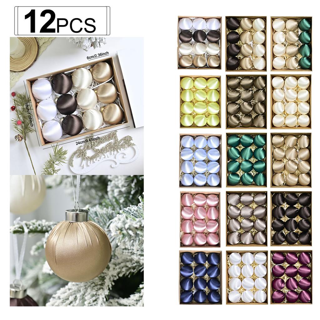 Glossy Velvet Christmas Hanging Ball Ornaments Festive Atmosphere Christmas Tree Decoration Ball Satin Christmas Ball