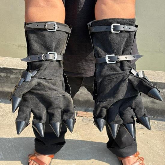 Etched Steel Gauntlet Gloves Gothic Knight Costume, 40.64 Cm Gloves Pair Perfect Halloween Gift