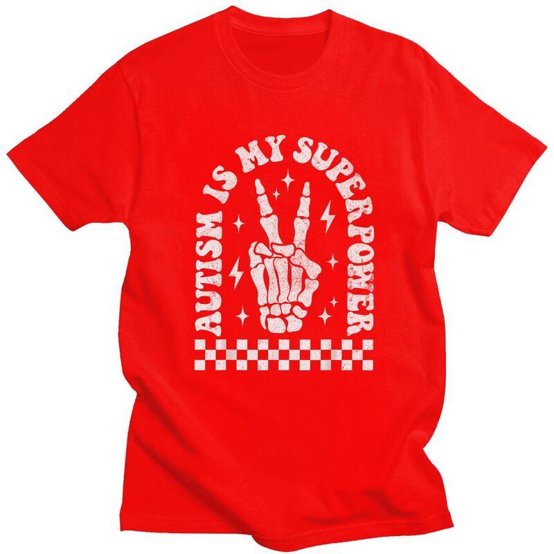 

Autism Is My Superpower T Shirts Pure Cotton Tee Tops Streetwear O Neck Humor Introvert Awareness Tshirts ShortSleeve Clothes S