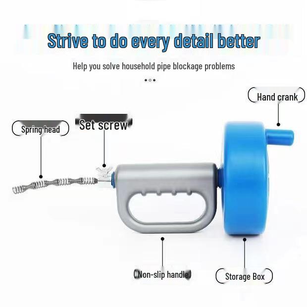 Electric Pipe Dredging Drill for Toilets, Kitchens, and Floor Drains