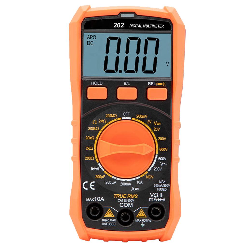 Digital Multimeter NCV Voltage Detection 200uF Capacitance Measurement LCD Backlit Display Multi Tester with Flashlight