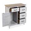Chiffonnier - VERSA - Maggie - 80,5 x 70 x 35 cm - Blanc et marron - Bois MDF