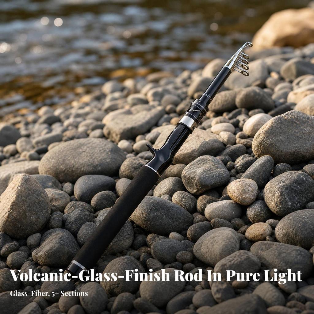 Fiberglass Telescopic Lure Fishing Rod Foldable with Handle