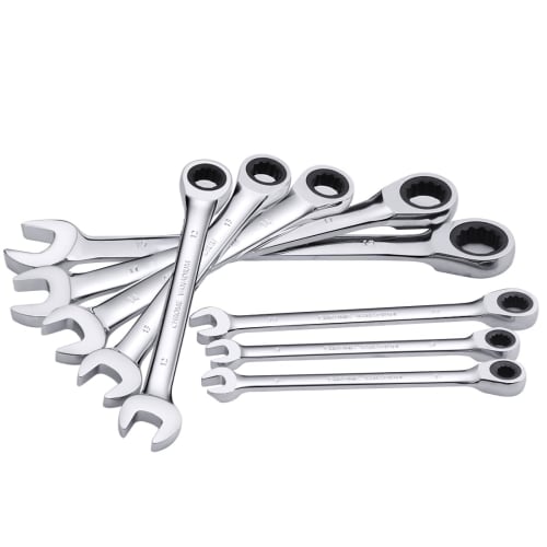 

8-Piece Ratchet Wrench Combination Set with Dual-Use Head, Ratchet Combination Set, CRV, for Car Maintenance and Assembly, Includes Storage Bag