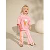 Girl Summer Cotton T Shirt And Shorts Set With Elastic Waist For Casual Wear