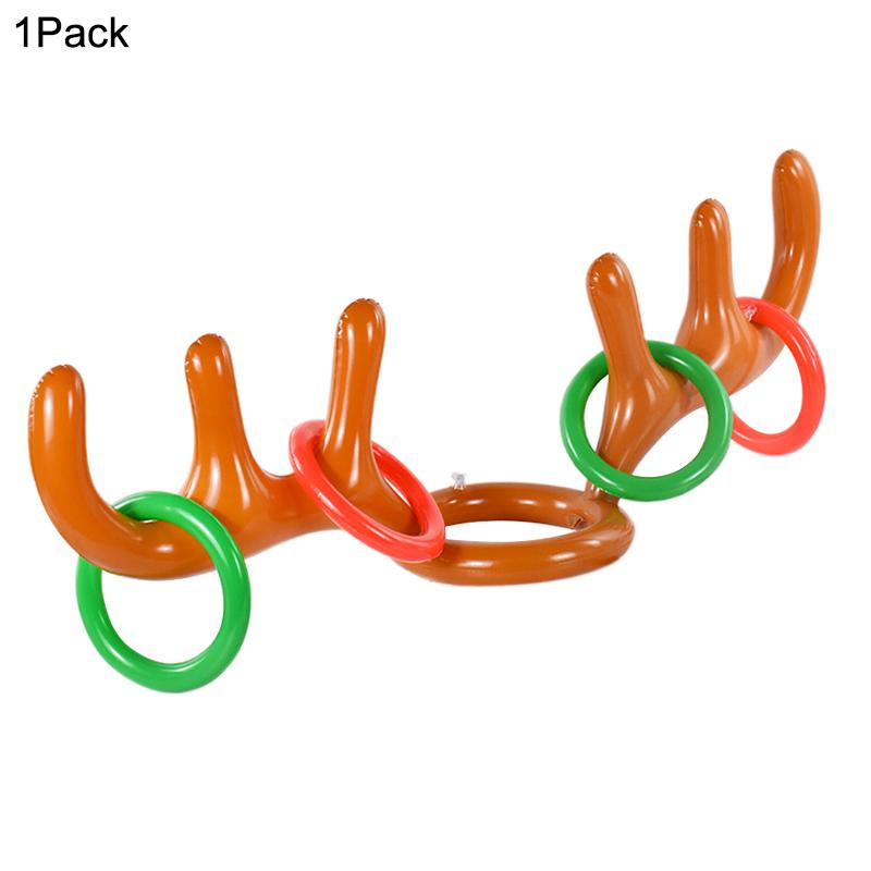 1/3Set Christmas Game Inflatable Reindeer Antler Hat Ring Toss Kids Gift Toys New Year Christmas Home Decor Xmas Party Supplies