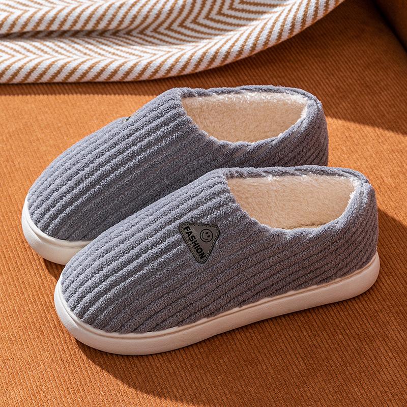 Cotton slippers women's winter home indoor home home warm non-slip thick bottom couple new wool slippers men's autumn and winter