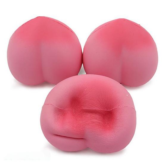 Peach Slow-Rising Squeeze Toy Soft PU Fidget for Stress Relief Realistic Fruit-Shaped Decompression Gadget Photography Prop Novelty Gift for Anxiety