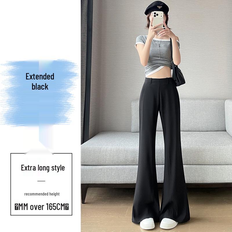 Women s 2026 Spring/Summer Slim Fit High Waist Wide Leg Flare Pants XS
