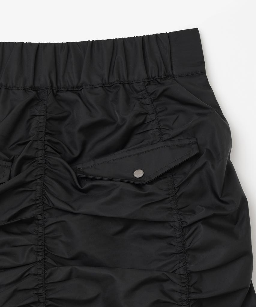 Milo Woman Utility Shirred Zipper Skirt [Black]