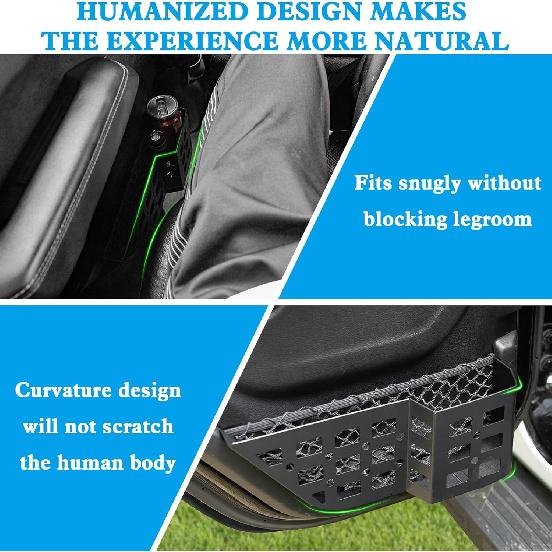 Metal Rear Door Storage Pockets Compatible With 2018-2025 Jeep Wrangler JL JLU JT Side Organizer Storage Box Replace Sagging Nets