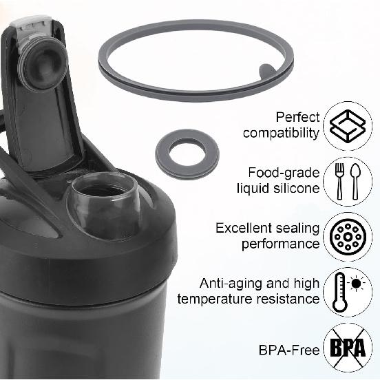 6pcs Lid Gasket Replacement for Blender Bottle Strada Flip Shaker Cup Water Bottle Accessories Parts, 2 Sizes Silicone Seal Ring for Blenderbottle