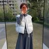 Тонкие и универсальные пуфы Новый хлопковый жилет без рукавов круглогодичный воротник осенний и зимний терможилет женский и женские куртки свободный