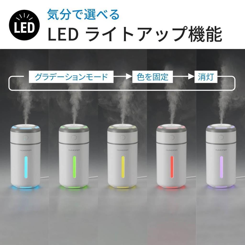 OHM Electric Mini Tabletop USB with LED Humidifier, Powered, White, Light, KIS-UK230C-W (Product Code 08-1424)