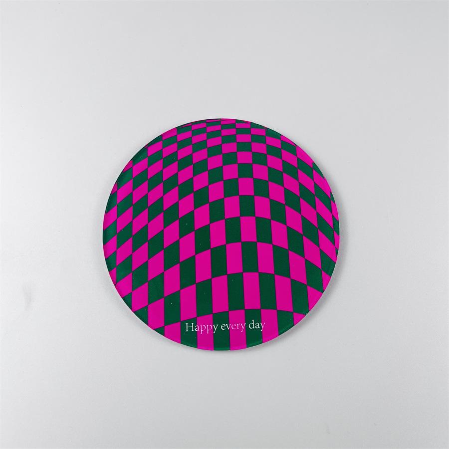 6pcs Creative Checkerboard Acrylic Coaster Table Placemat Waterproof Heat Insulation Non-Slip Bowl Pad Milk Coffee Water Cup Mat