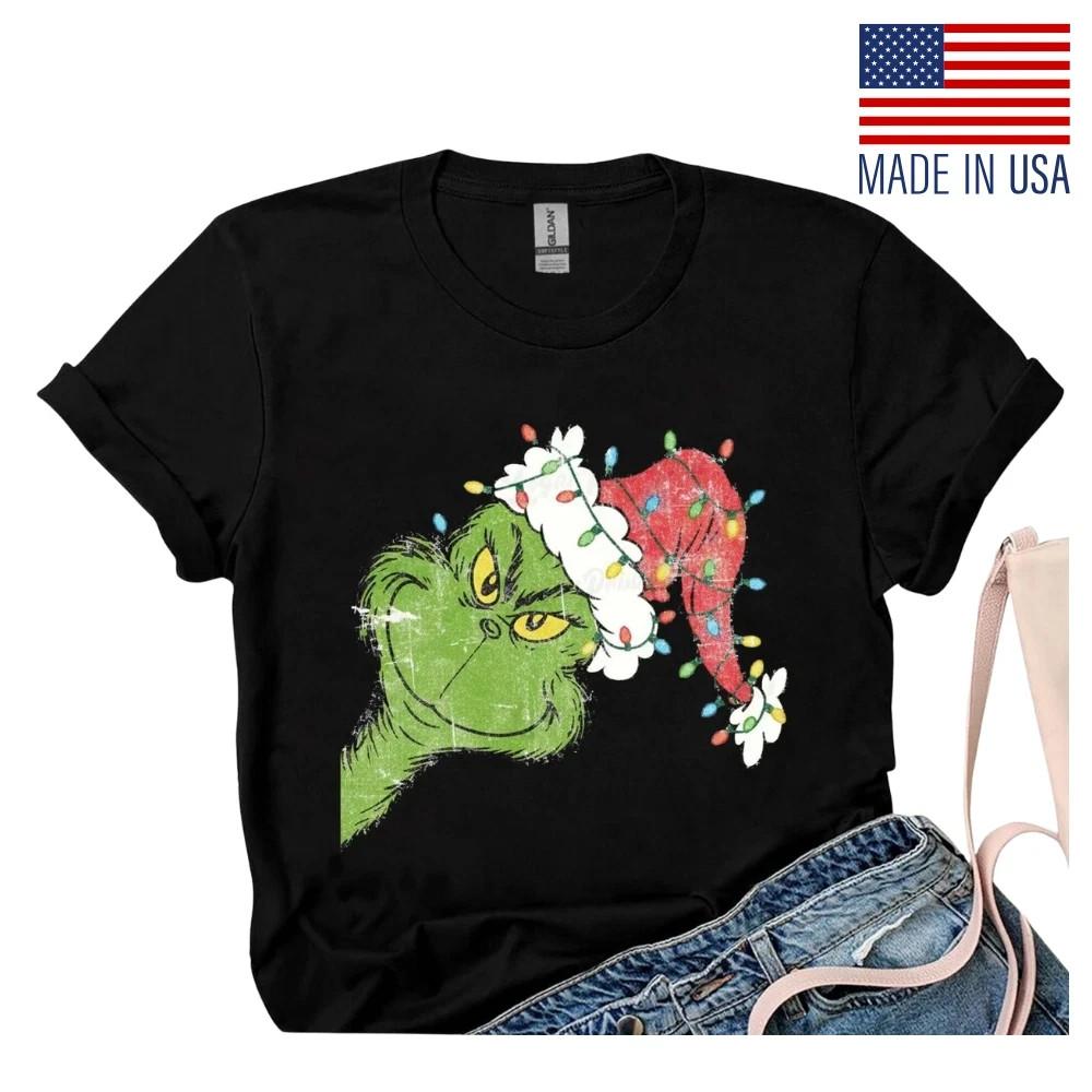Retro Christmas Grinch Funny T-Shirt 2026 Christmas Shirt Holiday Unisex Tee M