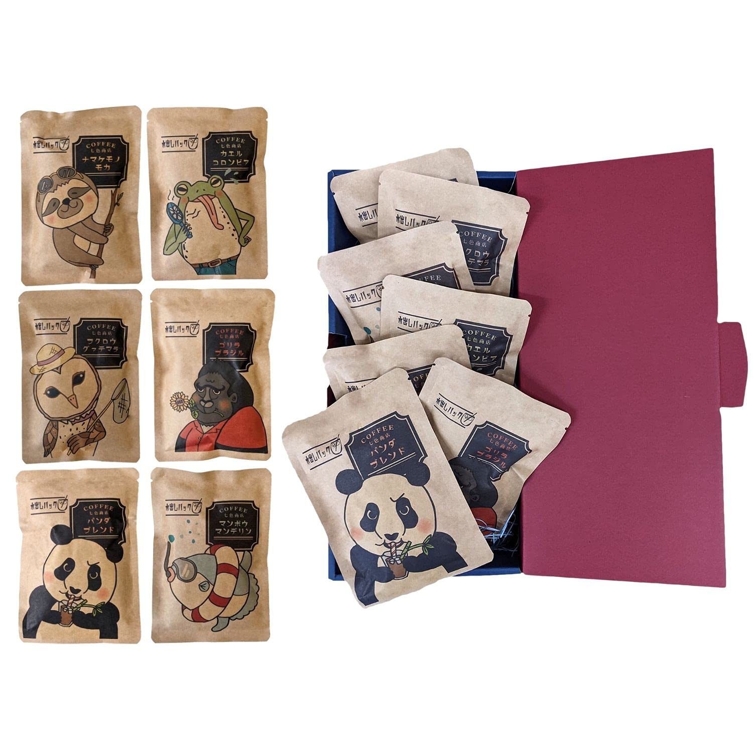 

Подарочный набор холодного кофе со льдом Animal coffee 7 упаковок Day Day Midyear Gift Return Present Nanairo Shoten [Подарочная упаковка] (6 видов, ассорти) мамин