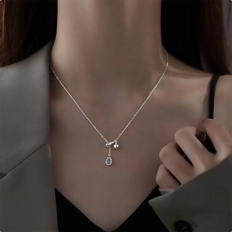 

Серебряное ожерелье с круглыми бусинами в форме капли воды из стерлингового серебра 925 пробы для женщин 925