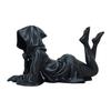Stable Base Figurine Hooded Laying Lady Reaper Figurine, 3D Printed Gothic Dark Fantasy Sculpture, Soft Decoration Sculpture Black Robed Women