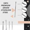 Ear Wax Removal Tool Stainless Steel Kit with Leather Case Ergonomic Grip Black